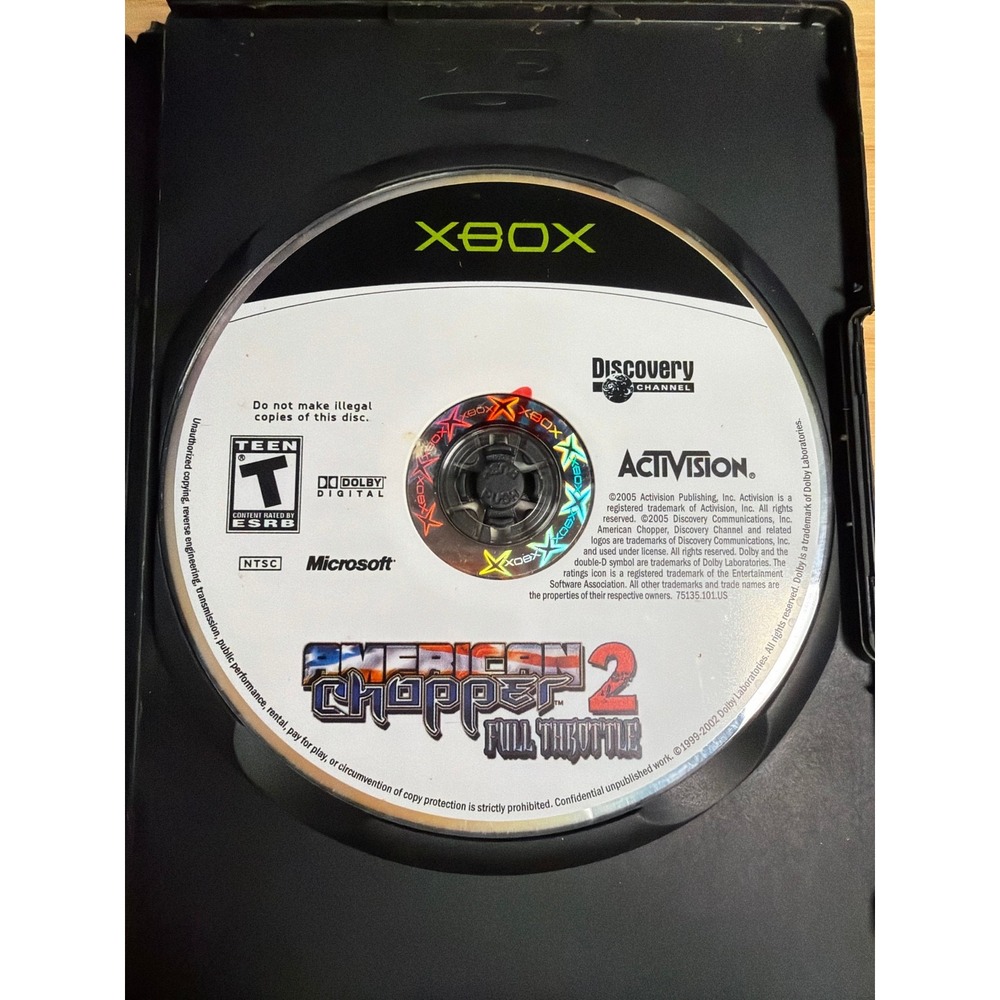 American Chopper 2 Full Throttle OG Xbox‎ Game Disc Untested